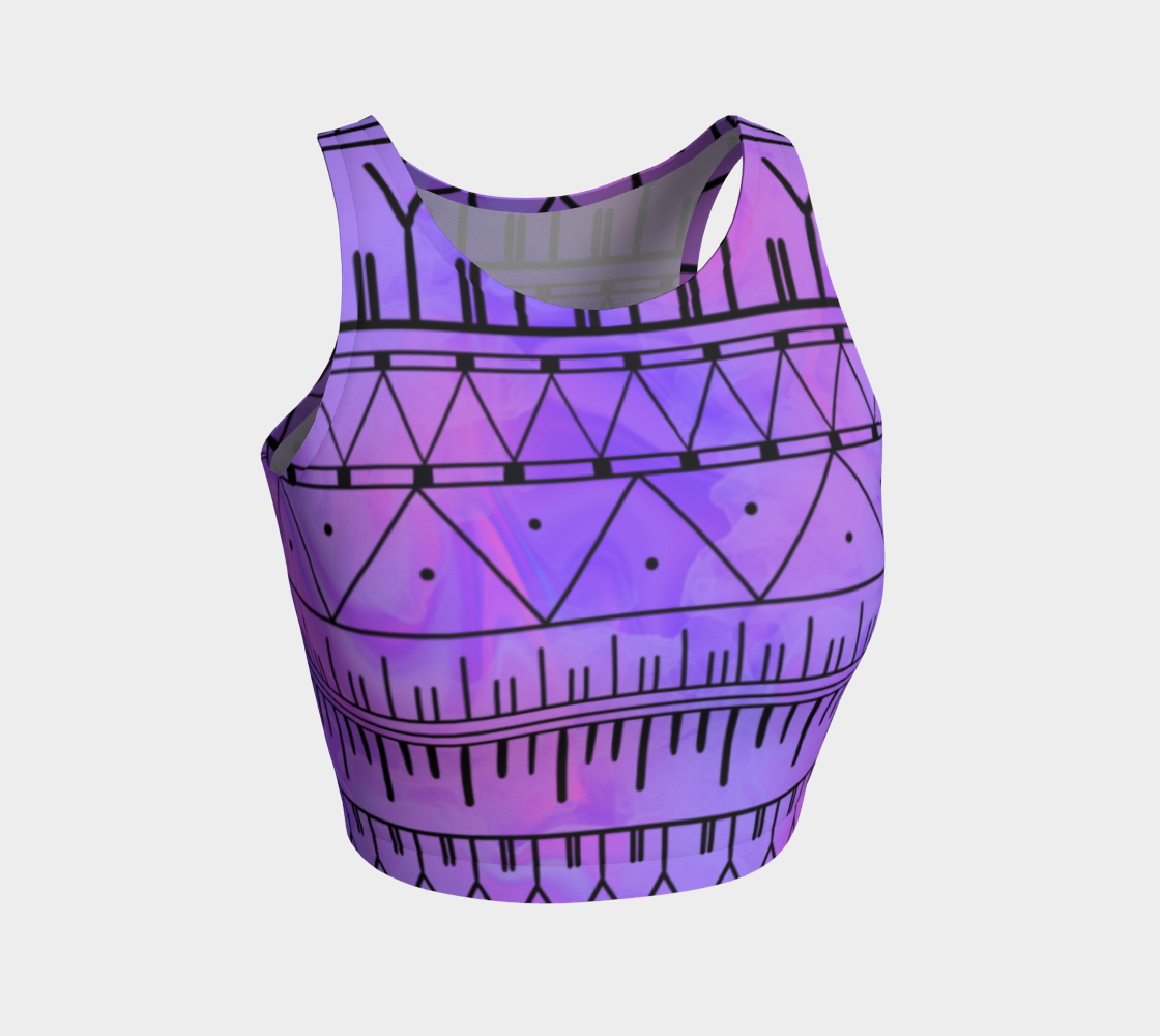 Colorful Inuit Tattoo Crop Top