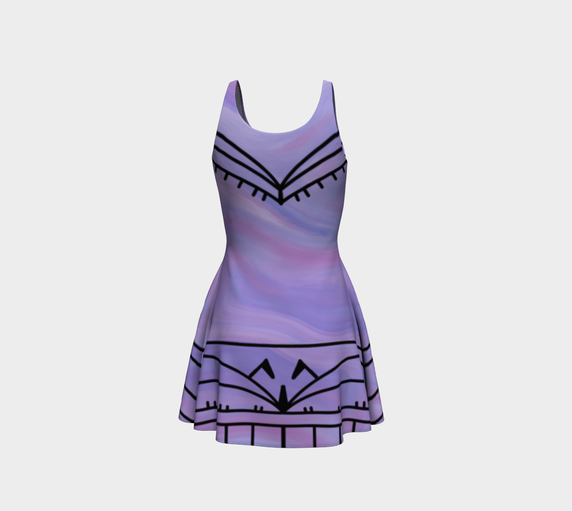 Inuit Tattoo Flared Dress