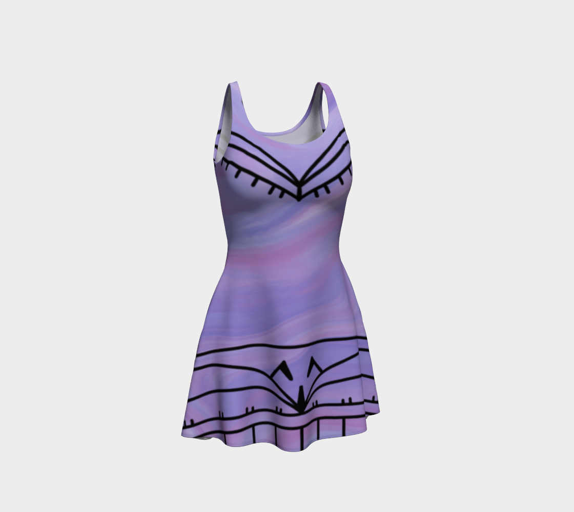 Inuit Tattoo Flared Dress