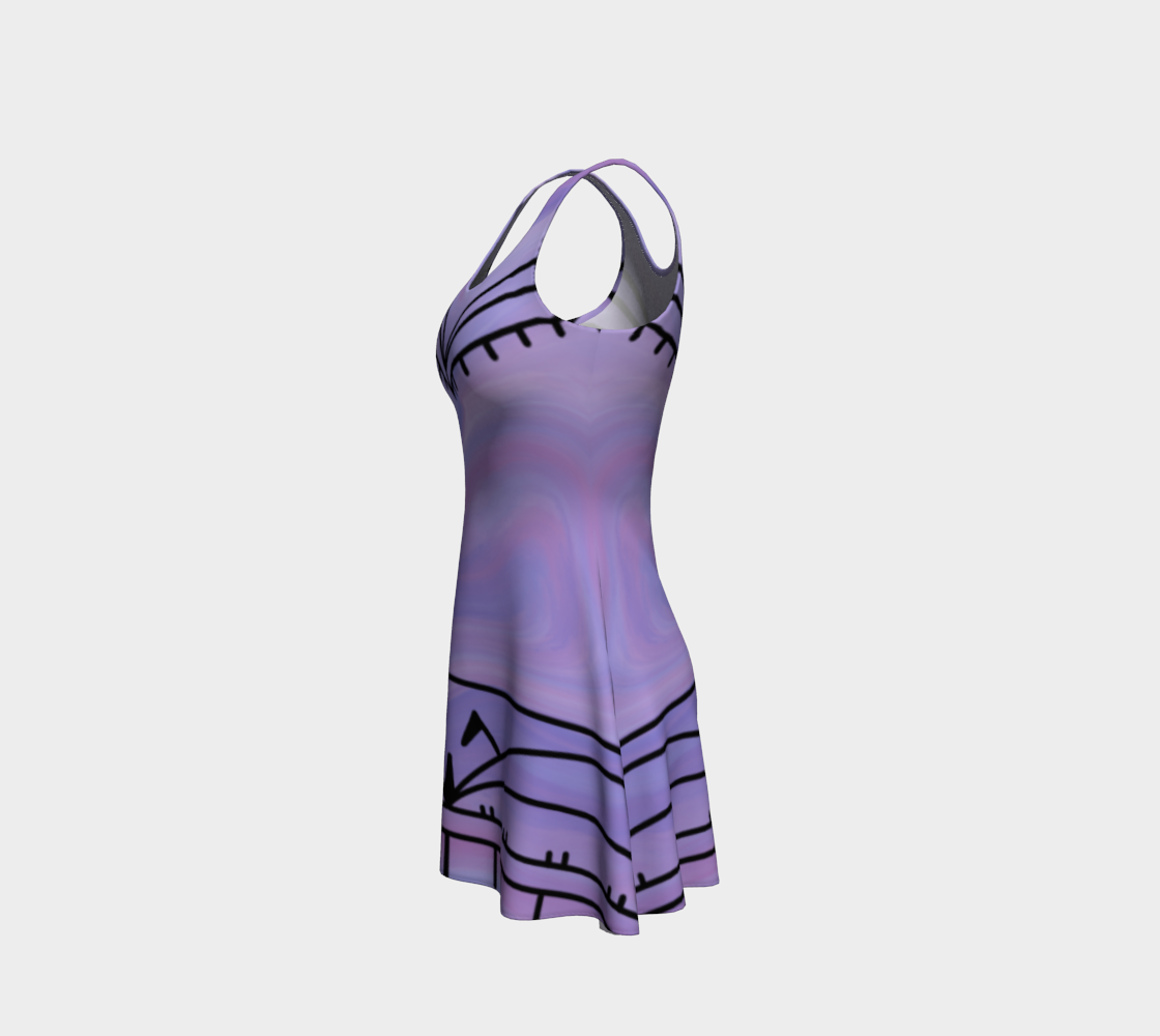 Inuit Tattoo Flared Dress