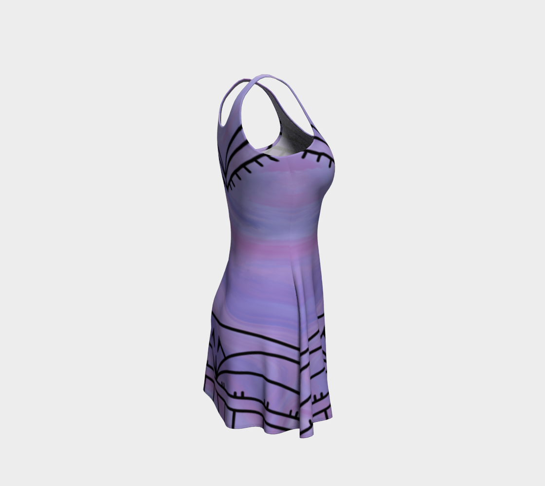 Inuit Tattoo Flared Dress